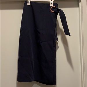Ted Baker London Navy Wrap Skirt with Loop Detail